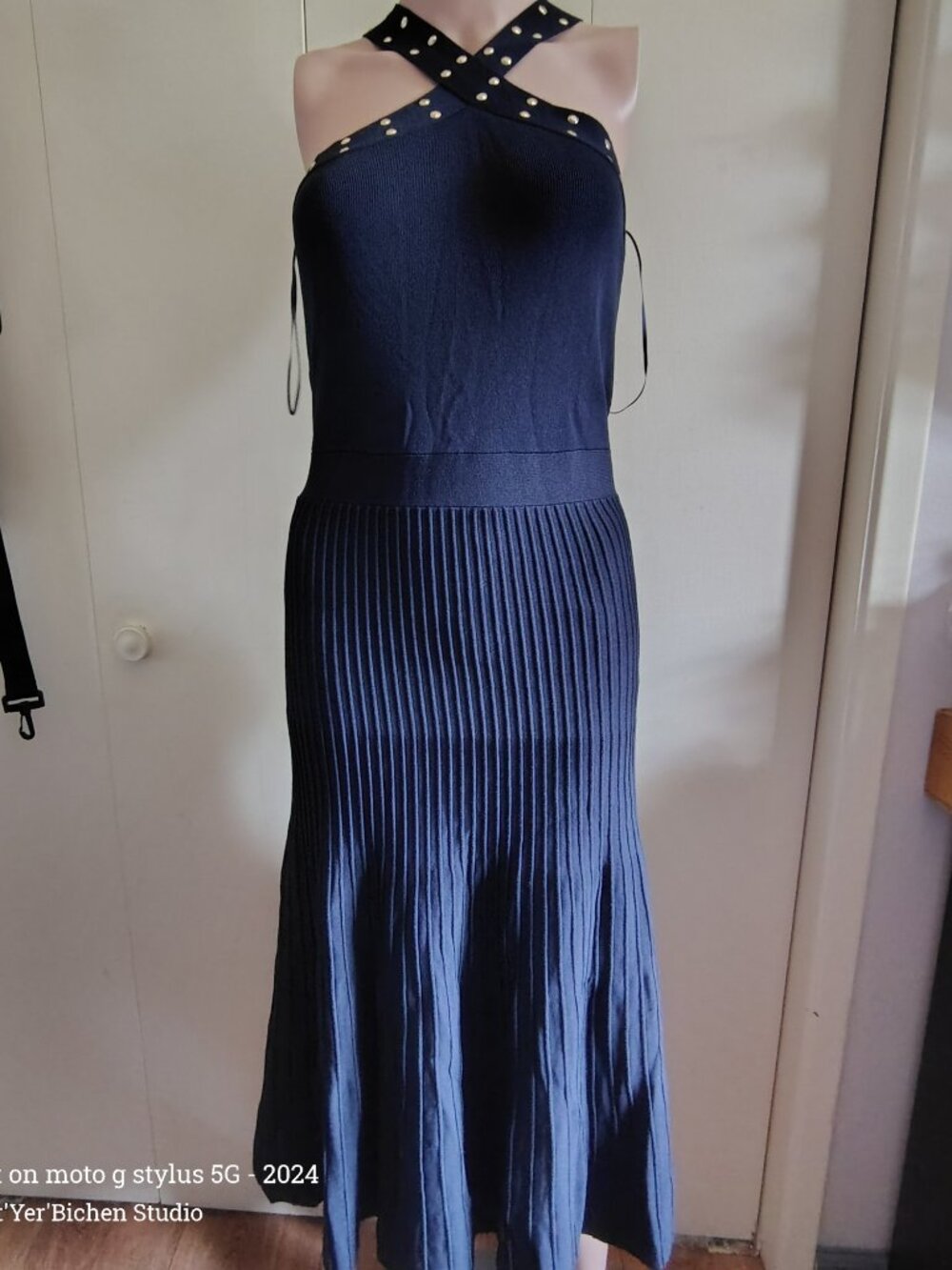 Michael Kors Halter Knit&Bead dress sz SM